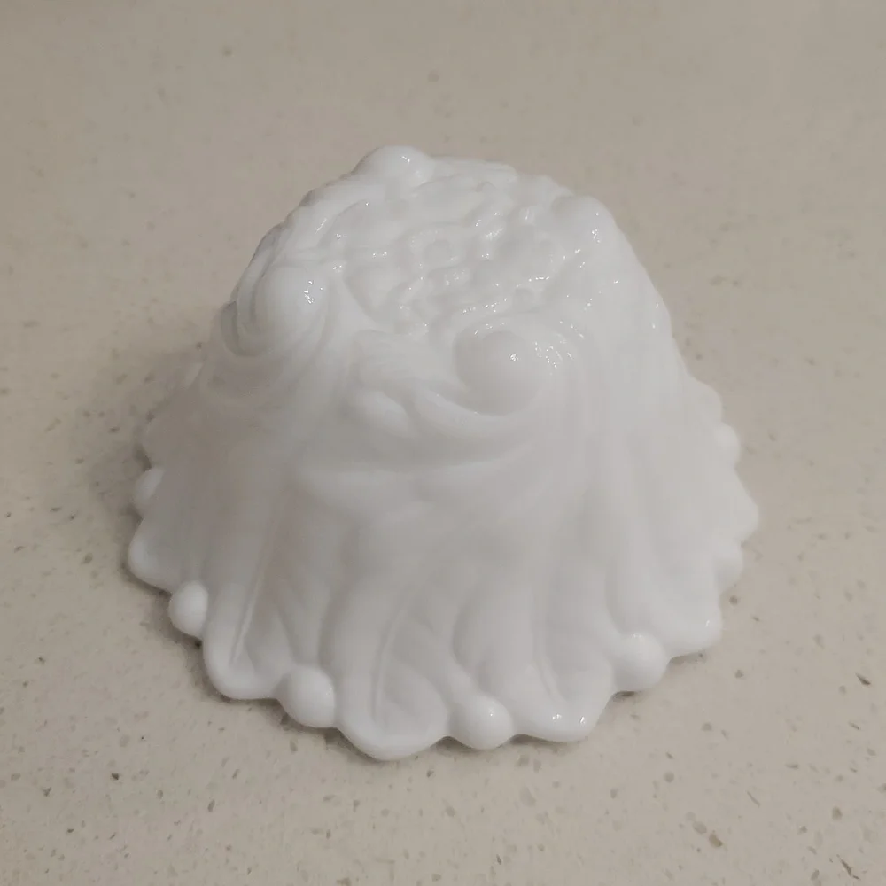 Wild Rose Pattern Milk Glass Taper Candle Holder